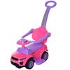 Aosom 3 in 1 Push Cars for Toddlers Kid Ride on Push Car Stroller Sliding Walking Car with Horn Music Light Function Secure Bar Ride on Toy for Boy Girl 1-3 Years Old Pink view 1