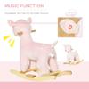 Qaba Kids Plush Ride-On Rocking Horse Deer-Shaped Plush Toy Rocker with Realistic Sounds for Child 36-72 Months Pink view 4