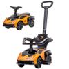 Aosom 2-in-1 Ride On Push Car for Toddlers 1-3, Licensed Lamborghini Stroller Sliding Car, Push-Along with Under Seat Storage Horn Engine Sound and Steering Wheel, Manual, Orange view 1
