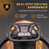 Aosom 2-in-1 Ride On Push Car for Toddlers 1-3, Licensed Lamborghini Stroller Sliding Car, Push-Along with Under Seat Storage Horn Engine Sound and Steering Wheel, Manual, Orange view 4
