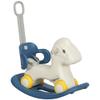 Qaba 4 in 1 Rocking Horse for Toddles 2-5 Years, Baby Ride on Horse with Detachable Push Handle & Balance Board, Kids Riding Horse Birthday Gift for Boys & Girls, Blue view 1