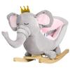 Qaba Baby Rocking Horse Elephant Rocking Chair Toddler Rocker Toy with Sound Wooden Base Seat Safety Belt for 1.5-3 Year Old, Gray view 3