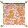 Folding PU Leather Dice Roller Tray, Abstract Pink Orange Leaves DND Dice Holder, Backgammon and Dice Games Alike, Storage Box and Organizer for Key Wallet Watch Coin Jewelry, 8.1"x8.1" view 2
