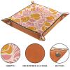 Folding PU Leather Dice Roller Tray, Abstract Pink Orange Leaves DND Dice Holder, Backgammon and Dice Games Alike, Storage Box and Organizer for Key Wallet Watch Coin Jewelry, 8.1"x8.1" view 3