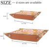 Folding PU Leather Dice Roller Tray, Abstract Pink Orange Leaves DND Dice Holder, Backgammon and Dice Games Alike, Storage Box and Organizer for Key Wallet Watch Coin Jewelry, 8.1"x8.1" view 4