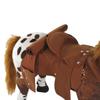 Qaba Sound-Making Ride On Horse Toy for Kids 3-5, Stuffed Animal with Neighing & Galloping Sounds, Soft Padded Seat, Holds Up to 110lbs, Brown Plush Rocking Horse view 4