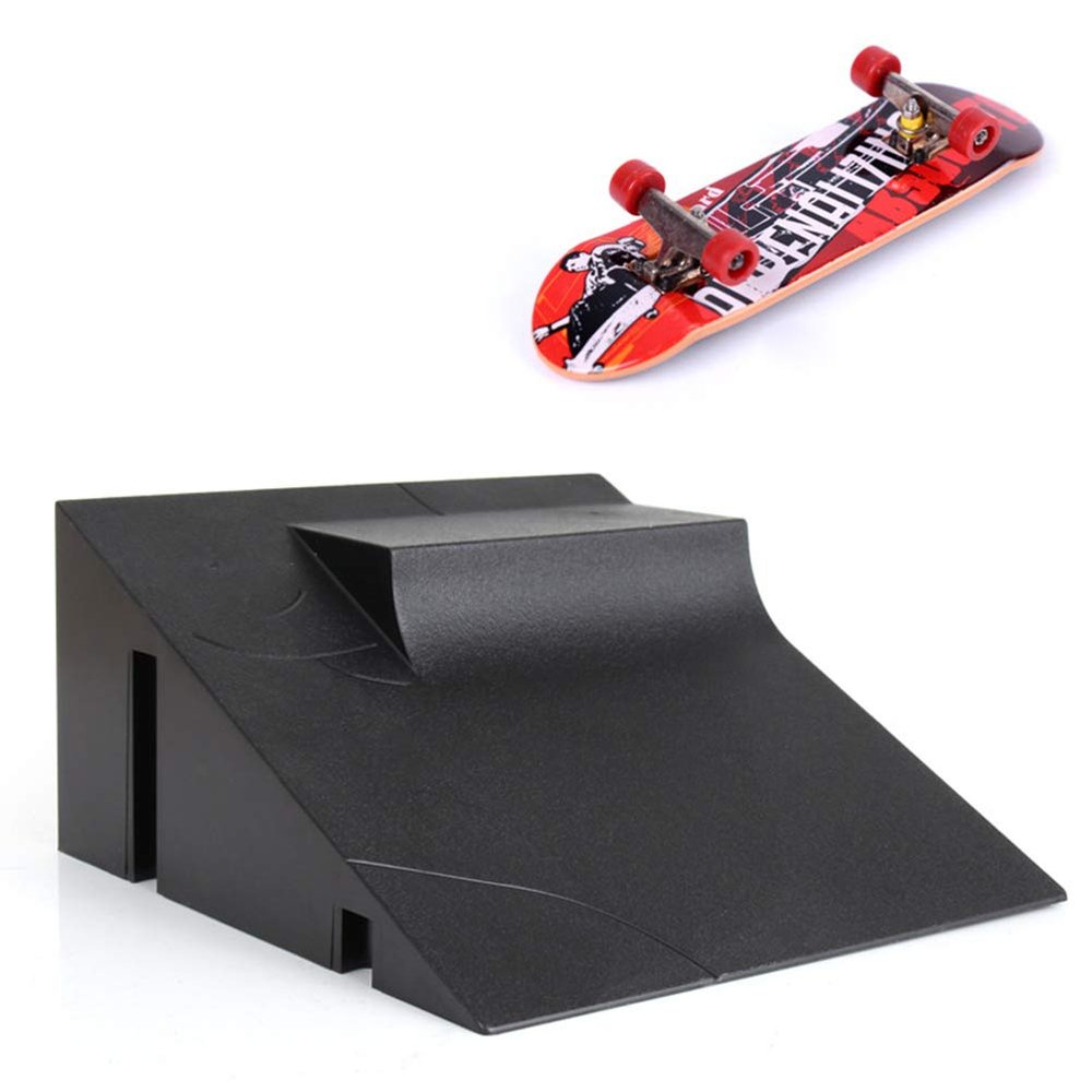 Jectse Skate Park Fingerboard, Ramp Parts Track Kids Toys Mini Skateboard for Children, with ABS Plastic Non Materials, Easy to Customize and Merge with Other Kits (As Shown)