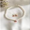 Charming Pearl Cherry Necklace And Earring Set For Girls - 1 Set view 2