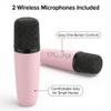 Mini Karaoke Machine for Kids & Adults, Portable Bluetooth Speaker with 2 Wireless Microphones, LED Lights, Voice Changer, Singing Karaoke System for Home Party, Birthday Gifts for Boys Girls (Blue) view 4