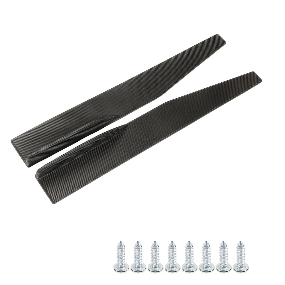 2PCs Side Skirt Winglet Carbon Fiber Style, Universal Car Side Lip Winglets Extension Spoiler, ABS Material with Textured Design, for Most Automobiles to Improve Stability and Deco