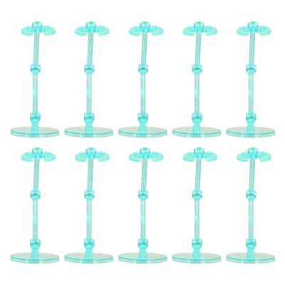 10PCS Action Figure Stand, Doll Display Holder Base, Translucent Plastic Support for 6 Inch Figures, Includes 40 Screws and Nuts for Secure Display of Anime Collectibles (Transparent Green)