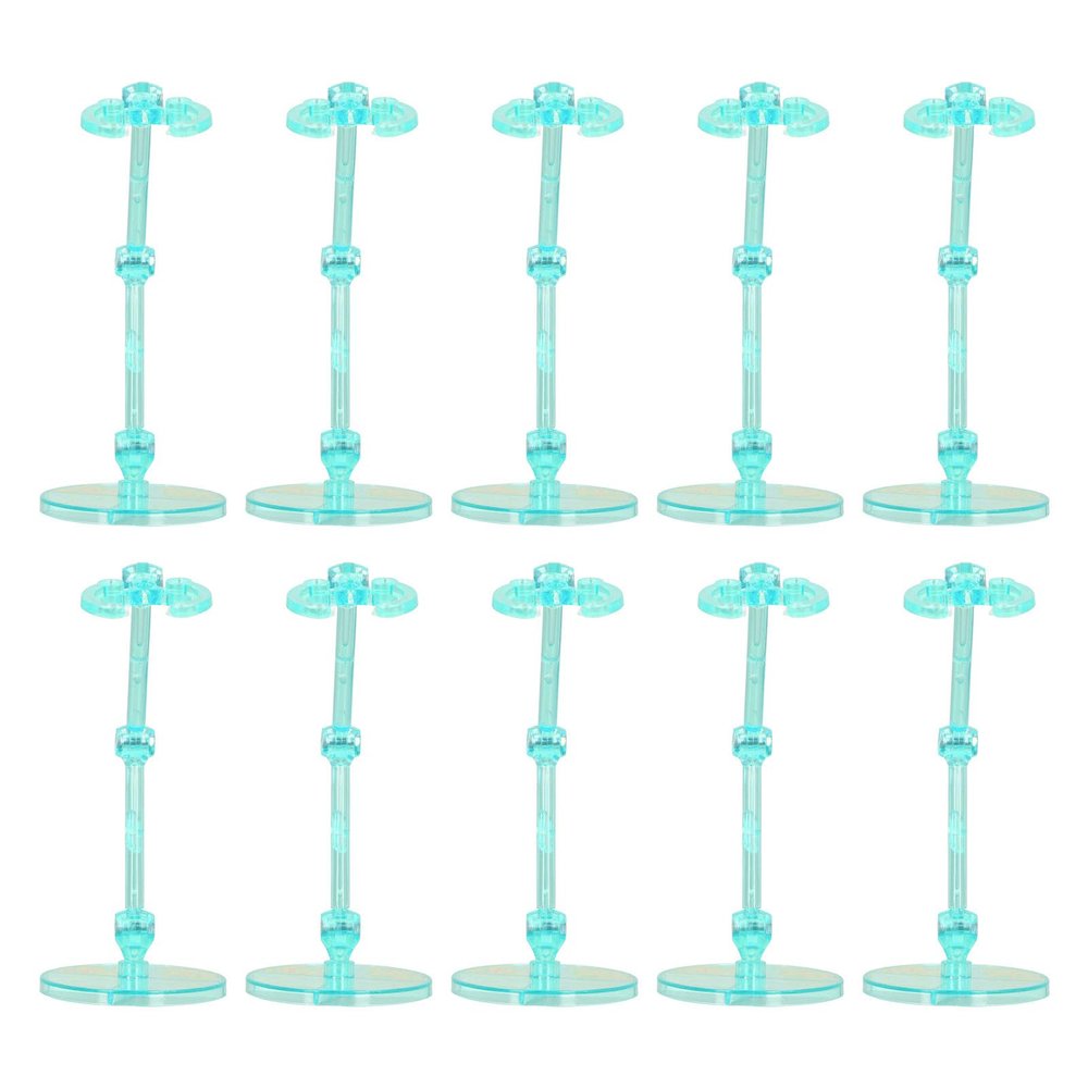 10PCS Action Figure Stand, Doll Display Holder Base, Translucent Plastic Support for 6 Inch Figures, Includes 40 Screws and Nuts for Secure Display of Anime Collectibles (Transparent Green)
