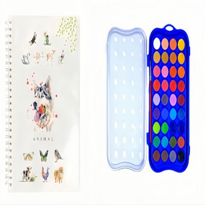 Watercolor Workbook36 Colors Water Color Books Paint Set Water Coloring BookWater Colors Paint Adult SetWatercolor BookWith Paint and Pen (Animals - 36 colors)
