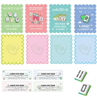 wootile 4 Pcs Mahjong Shuffler Hot Tips Cards Thick PVC Shufflers with Guide Line Finder Card PVC Mahjong Tile Shuffler for Mixing and Shuffling Tiles, Mah Jongg Accessories Gifts for Games (Color 1)
