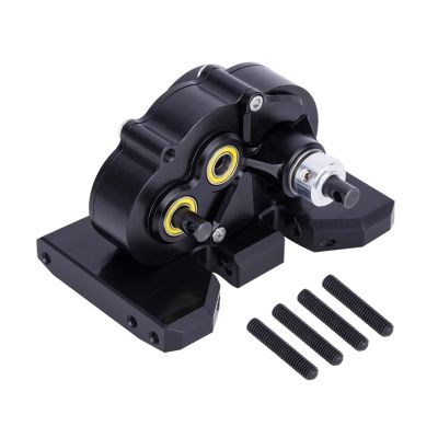 Aluminum Gearbox OD-3 Overdrive Transmission 1/10 RC Crawler Car for Axial SCX10 II confident(Black)