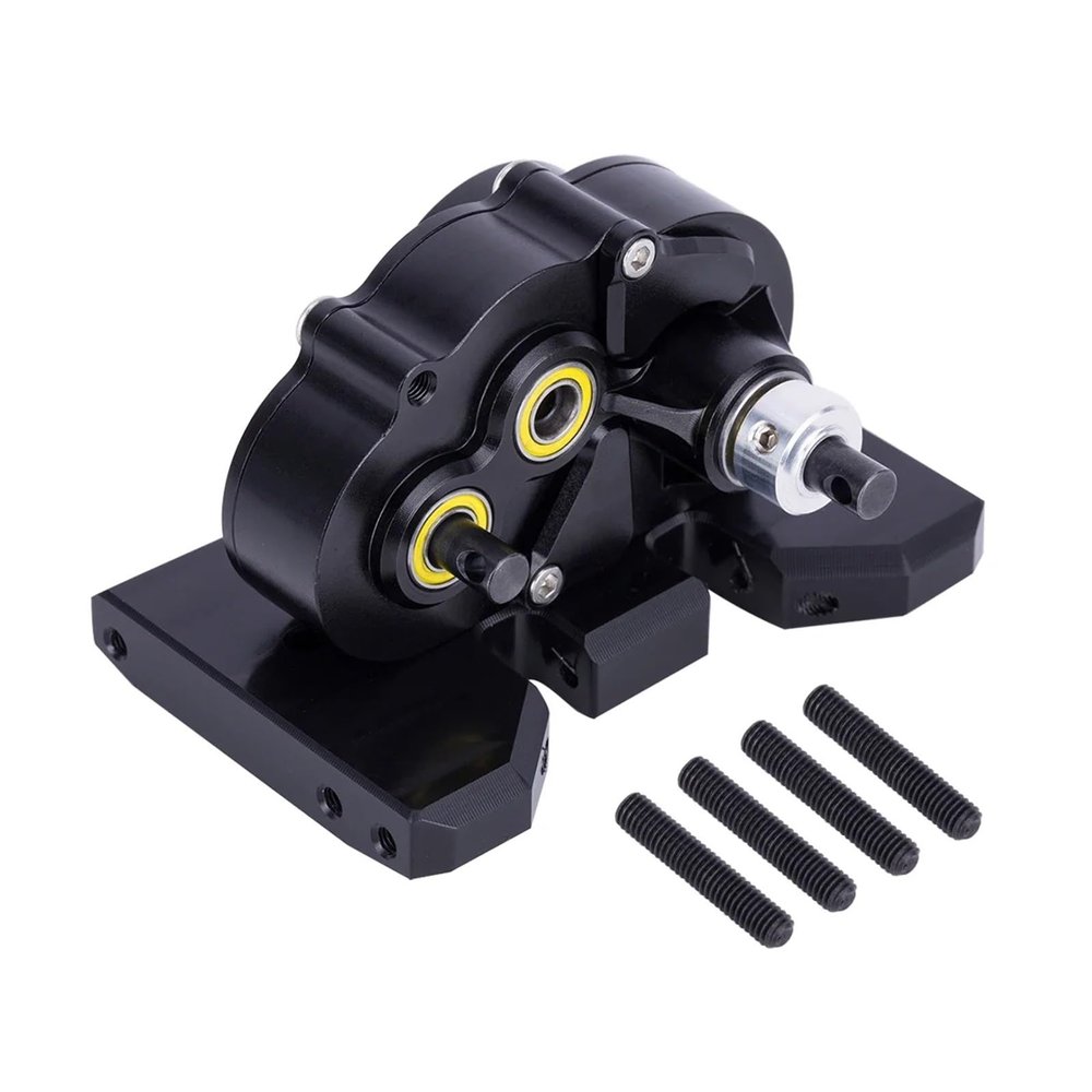 Aluminum Gearbox OD-3 Overdrive Transmission 1/10 RC Crawler Car for Axial SCX10 II confident(Black)