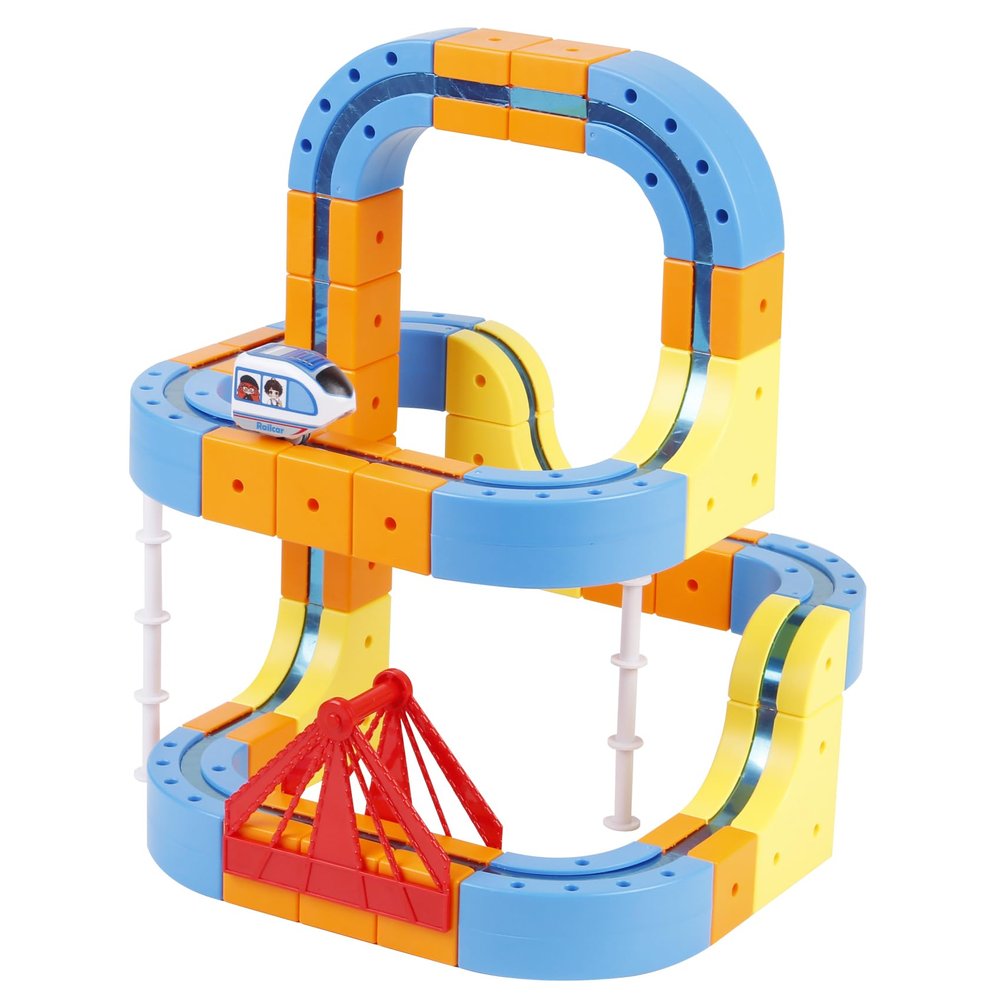 83 PCS Magnetic Track Train Set,Electric Motorized Train Toy Set with Flexible 3D Trains or Magic Railcar Tracks,Unique DIY Race Car Track Architecture STEM Toys for Kids Ages 3+