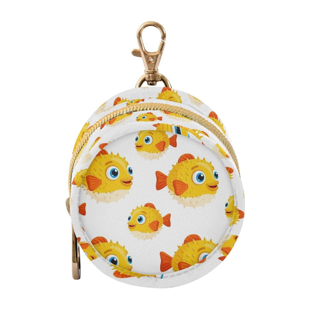 Cartoon Fish White Pattern Pacifier Holder Case with Clip Portable Pacifier Storage Container for Girls Boys Baby Pacifier Cover Pouch for Diaper Bag, Stroller or Purse