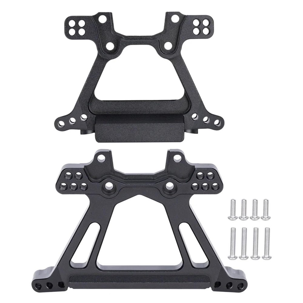 1Set Aluminum Alloy Front and Rear Shock Tower for Traxxas for Slash 4x4 4WD RC Car Replacement confident(Black)
