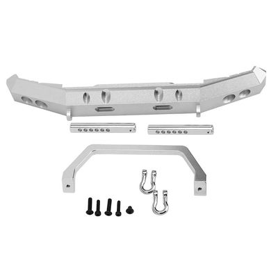 Aluminium Alloy RC Front Bumper Guard, Upgrade Parts for RGT 1/10 Truck Overland Rock Cruiser EX86100, Durable Lightweight Bumper with Novel Design, for RC Car Accessor (Silver B-R86025S)