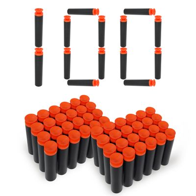 SYNTHORA 100 Suction Foam Darts Refill Pack,7.2cm EVA Foam Ammo, Durable Refill Darts Compatible for Nerf N-Strike Elite(Black)