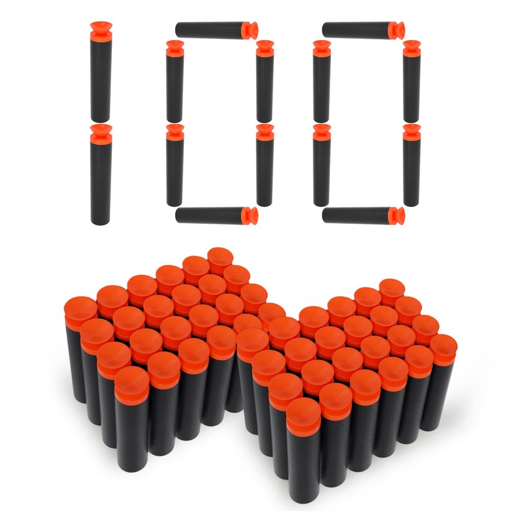 SYNTHORA 100 Suction Foam Darts Refill Pack,7.2cm EVA Foam Ammo, Durable Refill Darts Compatible for Nerf N-Strike Elite(Black)