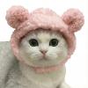 Adorable Animal Pet Hats Soft Plush Cat Pet Costumes Headwear for Cats Small Dogs Perfect for Halloween Photoshoots Holidays Daily Fun Bear Pet Panda White Goose Pet (Pink Bear Hat,Medium) view 1