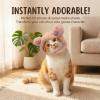 Adorable Animal Pet Hats Soft Plush Cat Pet Costumes Headwear for Cats Small Dogs Perfect for Halloween Photoshoots Holidays Daily Fun Bear Pet Panda White Goose Pet (Pink Bear Hat,Medium) view 4