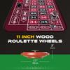 iEsstros 11 Inch Roulette Wheel Set for Adults with Rubber Roulette Table Mat 35" x 16" Wood Roulette Wheel 11 Inch 100 Poker Chips Set Win Mark Dealer Button-Red view 2
