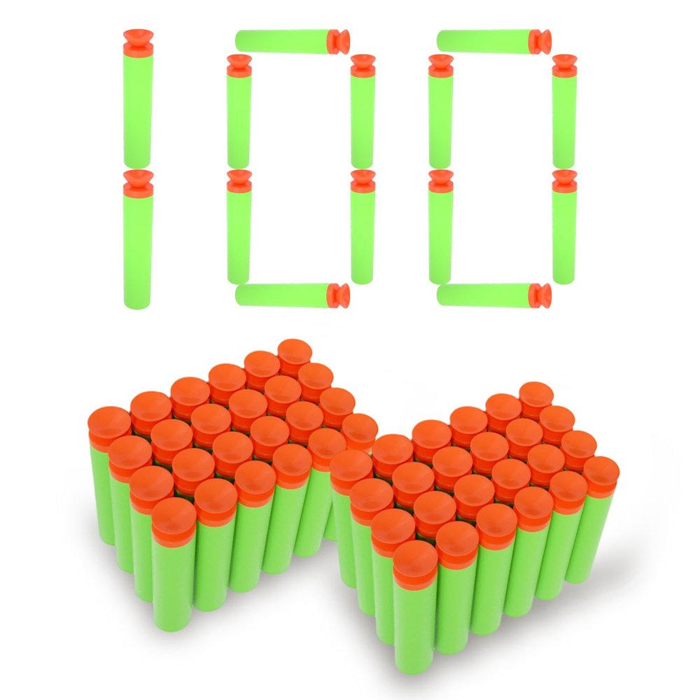 SYNTHORA 100 Suction Foam Darts Refill Pack,7.2cm EVA Foam Ammo, Durable Refill Darts Compatible for Nerf N-Strike Elite(Green)