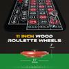 iEsstros 11 Inch Roulette Wheel Set for Adults with Rubber Roulette Table Mat 35" x 16" Wood Roulette Wheel 11 Inch 100 Poker Chips Set Win Mark Dealer Button-Black view 2