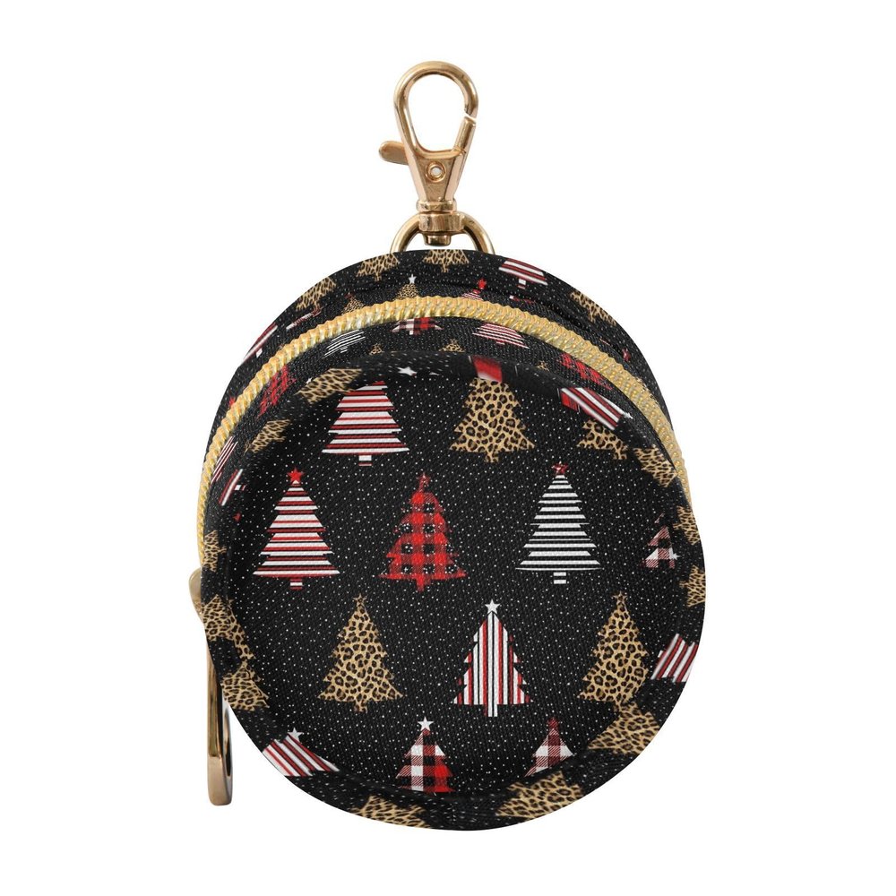 Tree Christmas Black Snow Print Pacifier Holder Case with Clip Portable Pacifier Storage Container for Girls Boys Baby Pacifier Cover Pouch for Diaper Bag or Purse Stroller