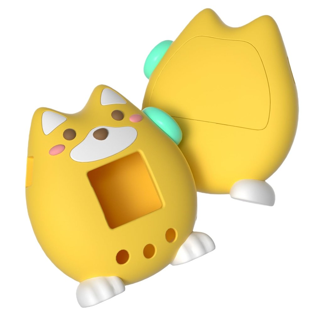 Protective Silicone Cartoon Sleeve for Tamagotchi Paradise Full Protection Anti-Scratch Shockproof Bumps-Resistant Dust-Proof Soft and Durable Cover Case Including Keycaps (Yellow)