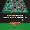 iEsstros 11 Inch Roulette Wheel Set for Adults with Rubber Roulette Table Mat 35" x 16" Wood Roulette Wheel 11 Inch 100 Poker Chips Set Win Mark Dealer Button-Green view 4