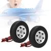 65mm Rubber Tires Wheel Brake System for RC Airplane, Remote Control Adjustable Brake, High Wear Resistance Tires with 4mm Axle Shaft, Easy Installation for Model Airplane Assembly view 2