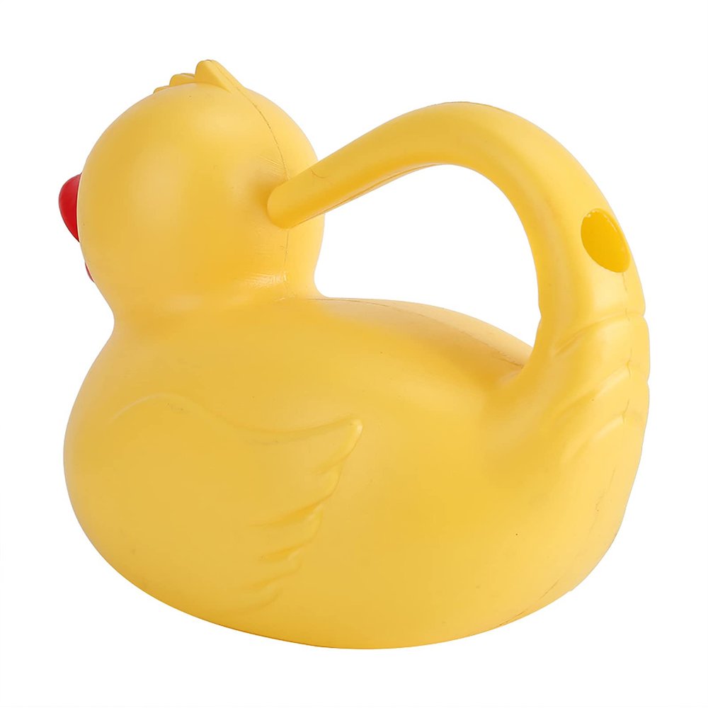 Pssopp Kids Watering Can Plastic Cartoon Blue Dolphin 1200ml Durable Gardening Toy Beach Fun (Duck Yellow)
