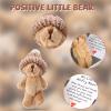 2 Set of Mini Bears, Cute Brown Little Bear in a Box with Encouraging Card and Iron Case Soft My Tiny Little Worry Positive Pocket Bear Small Perfect Desk Decor for Family Friends Thoughtful Gifts view 3