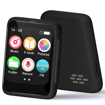 Mini MP3 Player for Kids, Bluetooth 5.3 Speaker, 128GB Expandable Memory, FM Radio, Voice Recorder,Portable Music Player for Travel, No WiFi No Internet Needed, Gifts for Boys Girls,Black