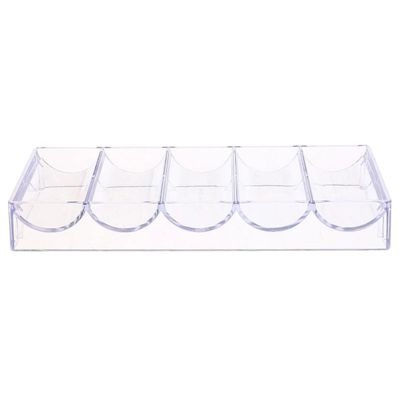 KESYOO Transparent Storage Box for Poker Chips 100 Pcs Acrylic Organizer 5 Compartments for Games Visible and Durable Case for Chips