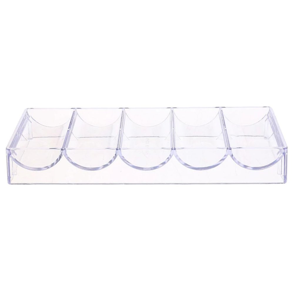 KESYOO Transparent Storage Box for Poker Chips 100 Pcs Acrylic Organizer 5 Compartments for Games Visible and Durable Case for Chips