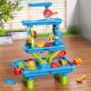 WATUDOU 4-Tier Sand and Water Table for Toddlers 18M+, Outdoor Splash Water Play Activity Set for Kids Ages 2 3 4 5 6 7 Years, Summer Beach & Poolside Sensory Toys for Boys Girls 18M+ view 4