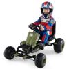 HONEY JOY Pedal Go Kart, 4 Wheeler Toddler Ride On Pedal Car Toy, Forward/Backward, Ergonomic Seat, Handbrake, Steering Wheel, Outdoor Off-Road Racing Go Cart for Kids Boys Girls Gift (Army Green) view 1