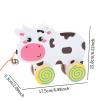 Mqiklt Animal Push and Pull Along Toys, Activity Toys Toys for Children, Kids, Birthday Gift, Cow view 3