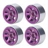 4PCS RC Beadlock Wheel Hubs Set, Aluminum Alloy CNC RC Wheel Rim Hubs for 1.9in Tire Tread, High Wear Resistance RC Wheel Hub Replacement for Axial SCX10, Redcat, Tam (Purple) view 1