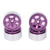 4PCS RC Beadlock Wheel Hubs Set, Aluminum Alloy CNC RC Wheel Rim Hubs for 1.9in Tire Tread, High Wear Resistance RC Wheel Hub Replacement for Axial SCX10, Redcat, Tam (Purple) view 2