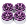 4PCS RC Beadlock Wheel Hubs Set, Aluminum Alloy CNC RC Wheel Rim Hubs for 1.9in Tire Tread, High Wear Resistance RC Wheel Hub Replacement for Axial SCX10, Redcat, Tam (Purple) view 3