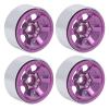 4PCS RC Beadlock Wheel Hubs Set, Aluminum Alloy CNC RC Wheel Rim Hubs for 1.9in Tire Tread, High Wear Resistance RC Wheel Hub Replacement for Axial SCX10, Redcat, Tam (Purple) view 4