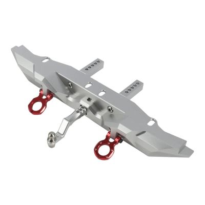 Aluminum 1:10 Scale Rear Bumper with Trailer Hitch Tow Hook 1/10 RC Rock Crawler for TRX4 for Defender Chassis confident(Silver)