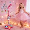 2026 New All-in-Ones Microphone Toy,Kids Microphone with Stand Adjustablewith Adjustable Stand, Colorful Lights, and Echo Effect, for Boys and Girls Christmas Birthday (Pink) view 3