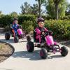HONEY JOY Pedal Go Kart, 4 Wheeler Toddler Ride On Pedal Car Toy, Forward/Backward, Ergonomic Seat, Handbrake, Steering Wheel, Outdoor Off-Road Racing Go Cart for Kids Boys Girls Gift (Pink) view 2